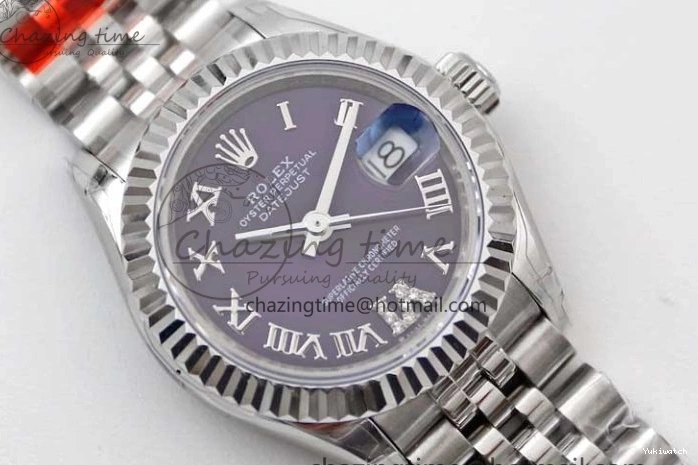 SS Bracelet 904L Dial Steel Best Roman Edition President NH05 TWF on Markers Purple DateJust 28 1:1 Lady 0331